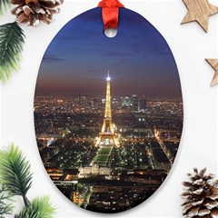 Paris At Night Oval Ornament (Two Sides)