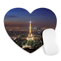 Paris At Night Heart Mousepads