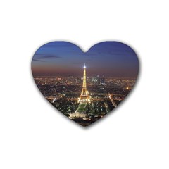 Paris At Night Rubber Coaster (Heart) 