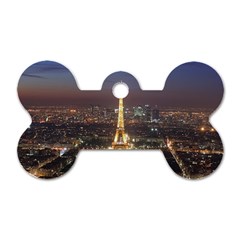 Paris At Night Dog Tag Bone (Two Sides)