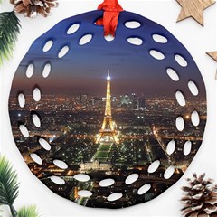 Paris At Night Round Filigree Ornament (Two Sides)