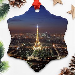 Paris At Night Snowflake Ornament (Two Sides)