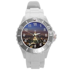 Paris At Night Round Plastic Sport Watch (L)