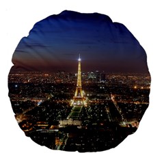 Paris At Night Large 18  Premium Flano Round Cushions