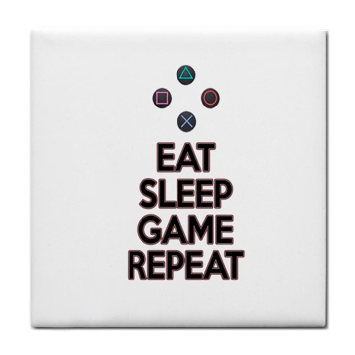 Eat sleep game repeat Tile Coasters