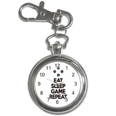 Eat sleep game repeat Key Chain Watches