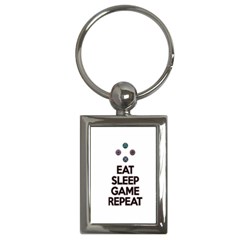 Eat sleep game repeat Key Chains (Rectangle) 