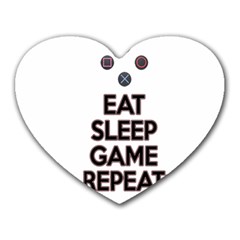 Eat sleep game repeat Heart Mousepads