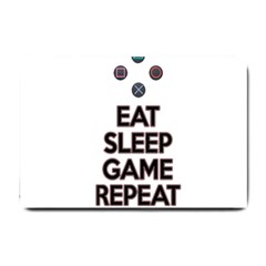 Eat sleep game repeat Small Doormat 