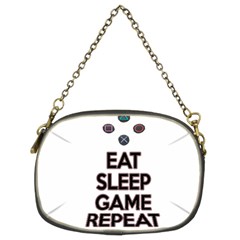 Eat sleep game repeat Chain Purses (Two Sides) 