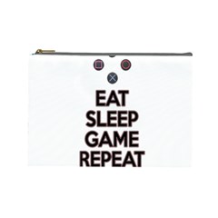 Eat sleep game repeat Cosmetic Bag (Large) 