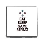 Eat sleep game repeat Memory Card Reader (Square) Front