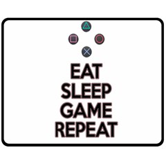 Eat sleep game repeat Fleece Blanket (Medium) 