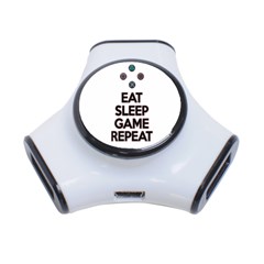 Eat sleep game repeat 3-Port USB Hub