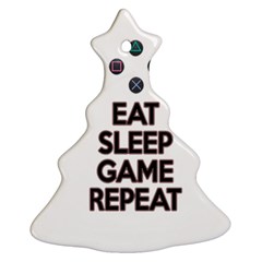 Eat sleep game repeat Christmas Tree Ornament (Two Sides)