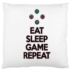 Eat sleep game repeat Large Cushion Case (One Side)