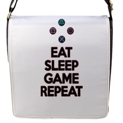 Eat sleep game repeat Flap Messenger Bag (S)