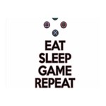 Eat sleep game repeat Double Sided Flano Blanket (Mini)  35 x27  Blanket Back