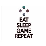 Eat sleep game repeat Double Sided Flano Blanket (Medium)  60 x50  Blanket Front