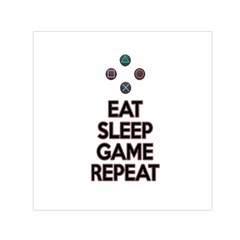 Eat sleep game repeat Small Satin Scarf (Square)