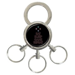 Eat Sleep Game Repeat 3-ring Key Chains by Valentinaart