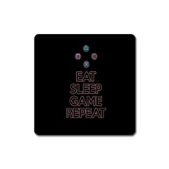 Eat Sleep Game Repeat Square Magnet by Valentinaart