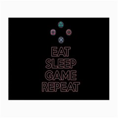 Eat Sleep Game Repeat Small Glasses Cloth by Valentinaart