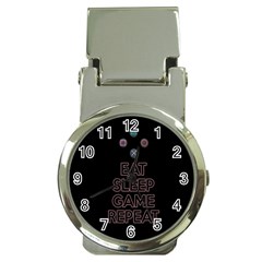 Eat Sleep Game Repeat Money Clip Watches by Valentinaart