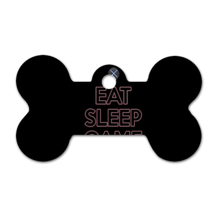 Eat sleep game repeat Dog Tag Bone (One Side)