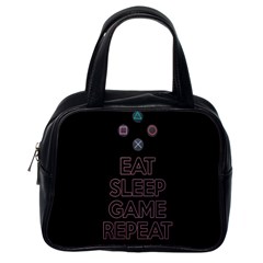 Eat Sleep Game Repeat Classic Handbags (one Side) by Valentinaart