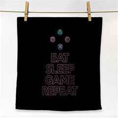 Eat Sleep Game Repeat Face Towel by Valentinaart