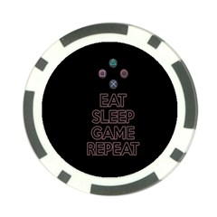 Eat Sleep Game Repeat Poker Chip Card Guard (10 Pack) by Valentinaart