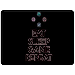 Eat Sleep Game Repeat Fleece Blanket (large)  by Valentinaart