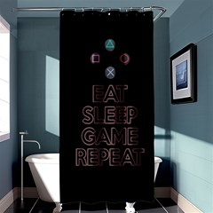 Eat Sleep Game Repeat Shower Curtain 36  X 72  (stall)  by Valentinaart