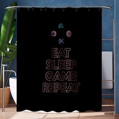 Eat Sleep Game Repeat Shower Curtain 60  X 72  (medium)  by Valentinaart