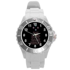 Eat Sleep Game Repeat Round Plastic Sport Watch (l) by Valentinaart