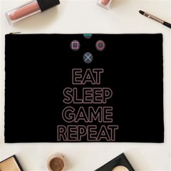 Eat Sleep Game Repeat Cosmetic Bag (xxl)  by Valentinaart