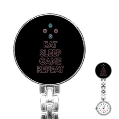 Eat Sleep Game Repeat Stainless Steel Nurses Watch by Valentinaart