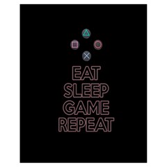 Eat Sleep Game Repeat Drawstring Bag (small) by Valentinaart