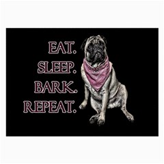 Eat, Sleep, Bark, Repeat Pug Large Glasses Cloth (2-side) by Valentinaart