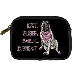 Eat, Sleep, Bark, Repeat Pug Digital Camera Cases by Valentinaart