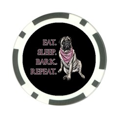 Eat, Sleep, Bark, Repeat Pug Poker Chip Card Guard (10 Pack) by Valentinaart