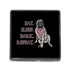 Eat, Sleep, Bark, Repeat Pug Memory Card Reader (square) by Valentinaart