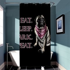 Eat, Sleep, Bark, Repeat Pug Shower Curtain 36  X 72  (stall)  by Valentinaart