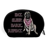 Eat, sleep, bark, repeat pug Accessory Pouches (Large)  Front