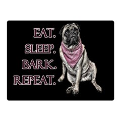 Eat, Sleep, Bark, Repeat Pug Double Sided Flano Blanket (mini)  by Valentinaart