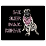 Eat, sleep, bark, repeat pug Double Sided Flano Blanket (Medium)  60 x50  Blanket Front