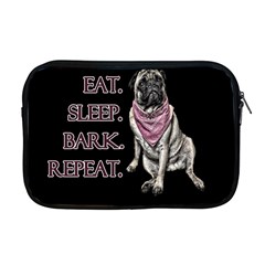 Eat, Sleep, Bark, Repeat Pug Apple Macbook Pro 17  Zipper Case by Valentinaart