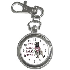 Eat, Sleep, Bark, Repeat Pug Key Chain Watches by Valentinaart