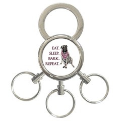 Eat, Sleep, Bark, Repeat Pug 3-ring Key Chains by Valentinaart